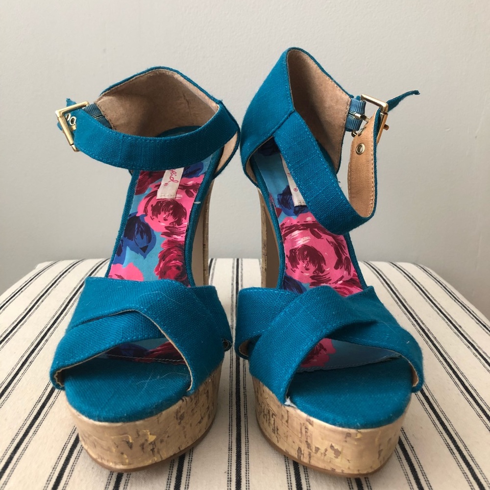 Turquoise Blue Strappy Heels